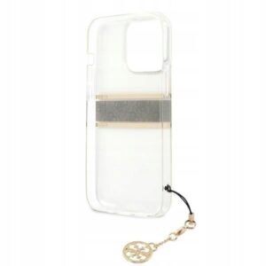 Guess 4G Stripe Charm Bruine Backcover voor iPhone 13 Pro - Afbeelding 6