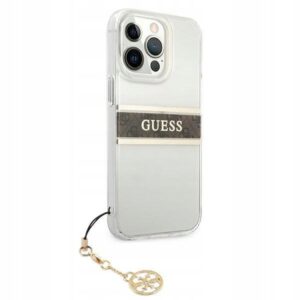 Guess 4G Stripe Charm Bruine Backcover voor iPhone 13 Pro - Afbeelding 4