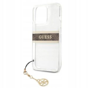 Guess 4G Stripe Charm Bruine Backcover voor iPhone 13 Pro - Afbeelding 7