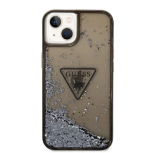 Guess Coque arrière rigide pour iPhone 14 & 15 Plus - Liquid Glitter - Translucide - Noir - Afbeelding 3