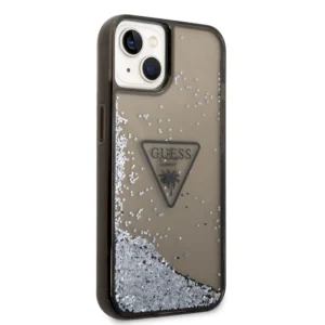 Guess Coque arrière rigide pour iPhone 14 & 15 Plus - Liquid Glitter - Translucide - Noir - Afbeelding 4