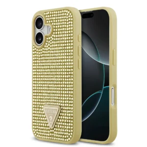 GUESS Hardcase iPhone 17 – Goud (Rhinestone Triangle Logo) - Afbeelding 3