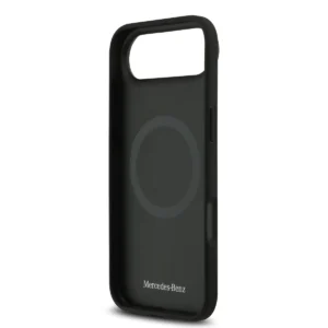 Mercedes-Benz Hardcase MagSafe Leather Laurel Leaves & Stripes iPhone 17 Air – Zwart - Afbeelding 3