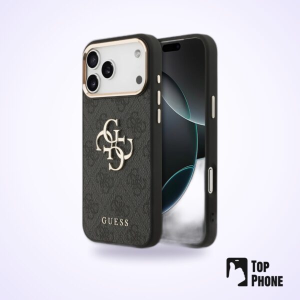 Guess HardCase 4G Classic Logo – iPhone 17 Pro – Zwart/Goud