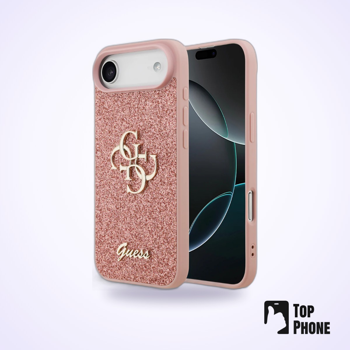 Guess Hardcase iPhone 17 Air – Roze (Fixed Glitter Big 4G)