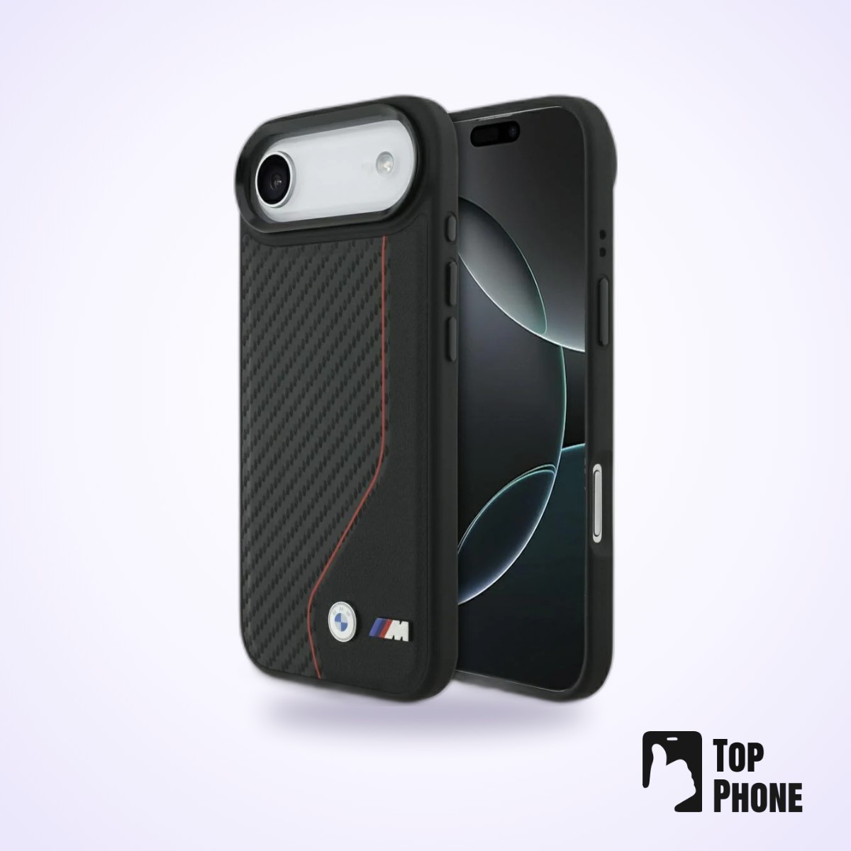 BMW M MagSafe Case iPhone 17 Air – Rood (Carbon Line & Logo)