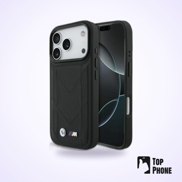 BMW M Quilted Logo MagSafe Case – iPhone 17 Pro Max – Zwart