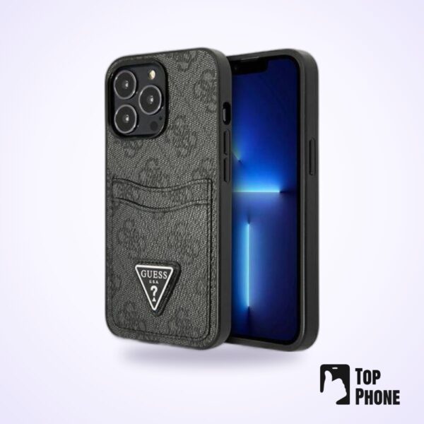 Guess Hardcase Saffiano Logo Cardslot voor iPhone 13 Pro