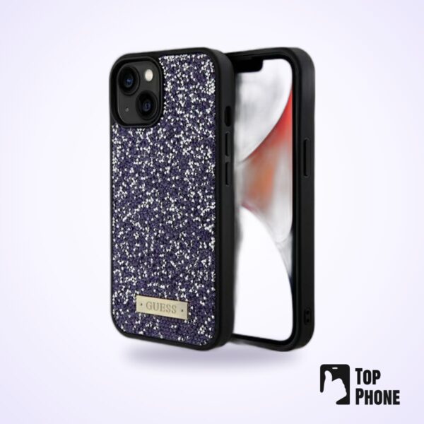 Guess Rhinestone Metal Logo Case voor iPhone 15/14/13