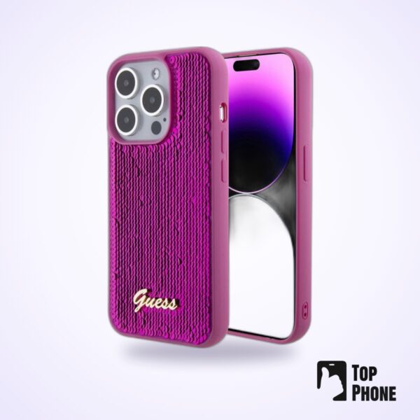 Guess iPhone 15/14/13 Back Cover - Magenta