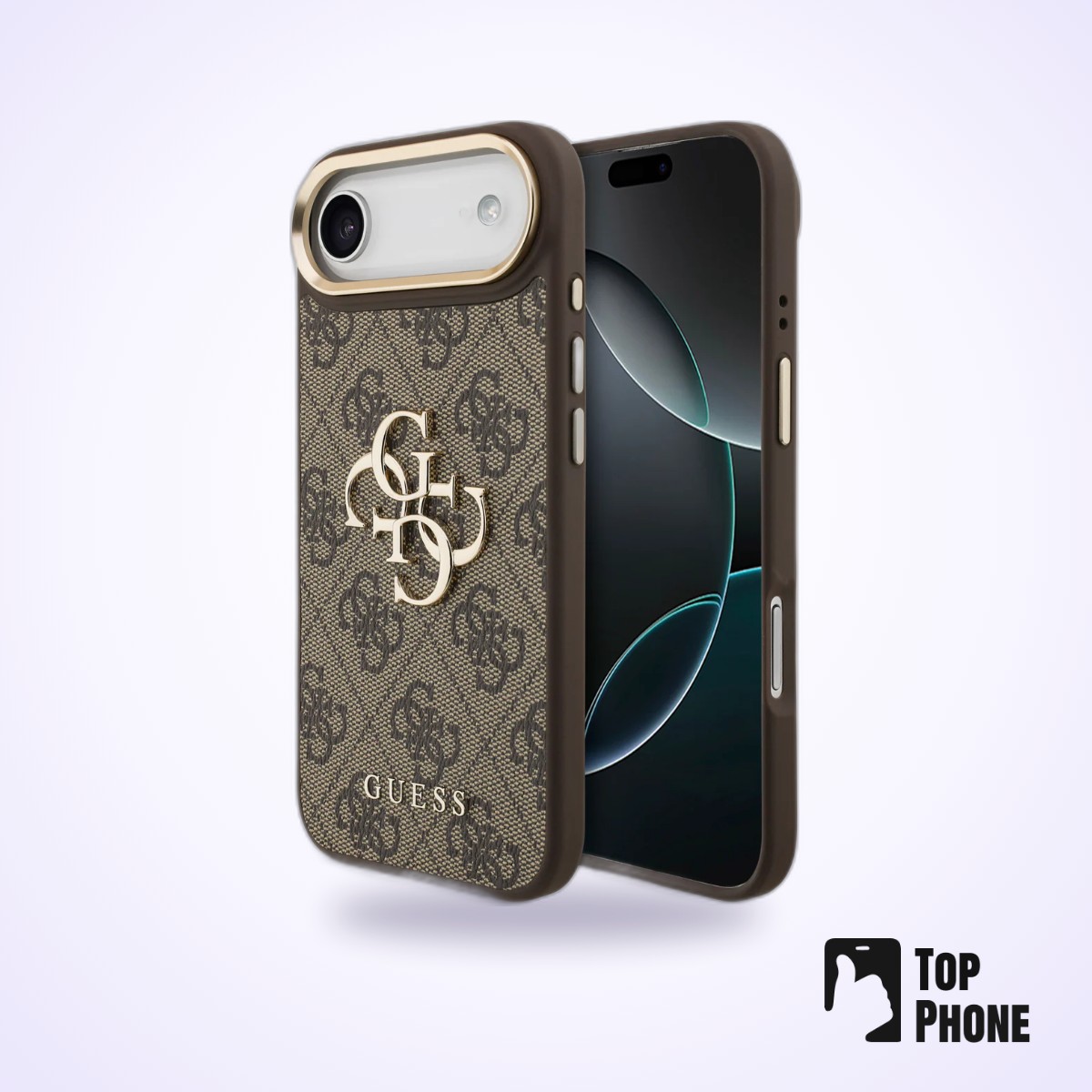 Guess Hardcase iPhone 17 Air – Bruin (4G PU Big Logo Gold) - Afbeelding 2