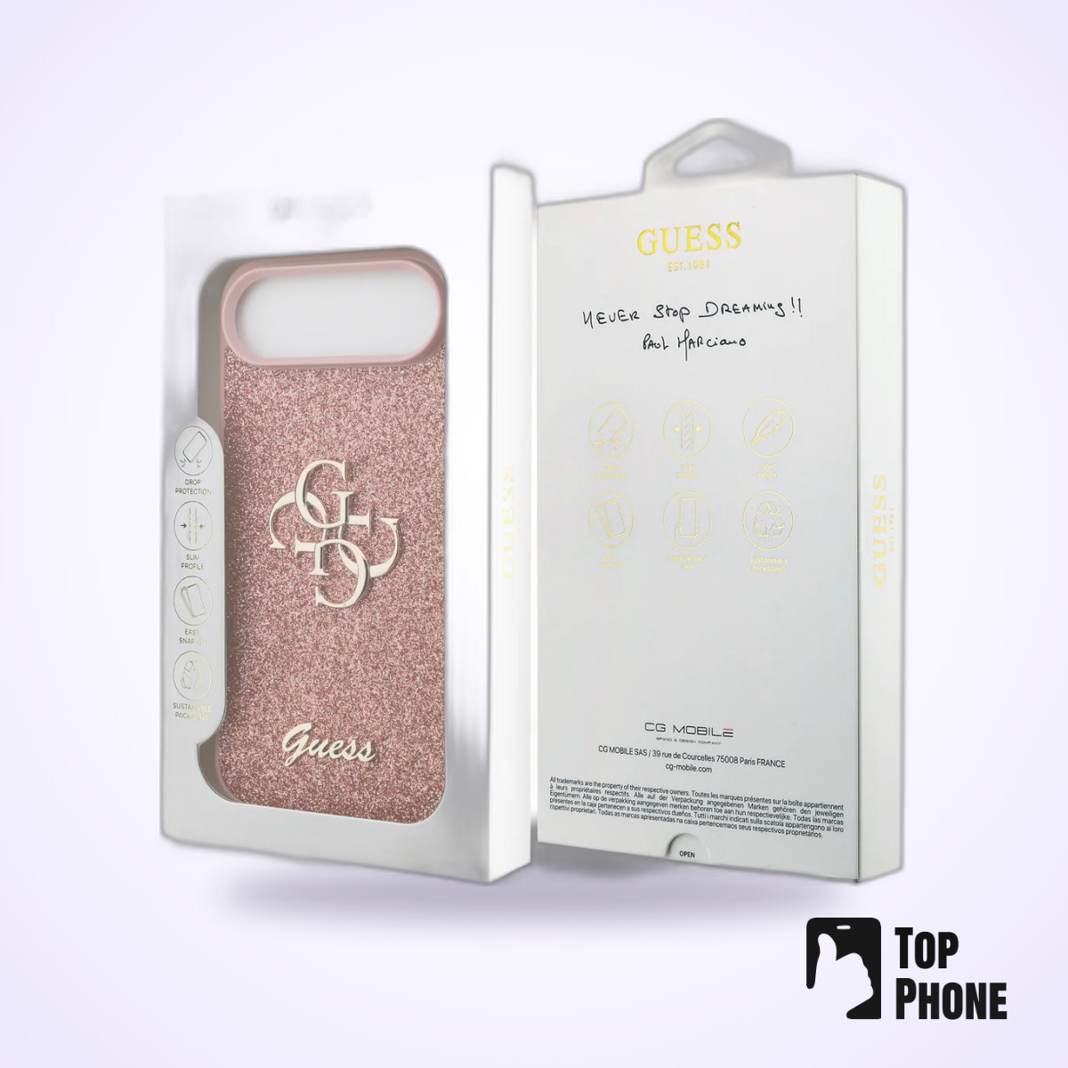 Guess Hardcase iPhone 17 Air – Roze (Fixed Glitter Big 4G) - Afbeelding 2