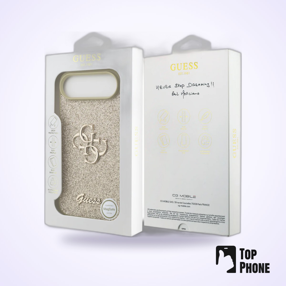 Guess Hardcase iPhone 17 Air – Goud (Fixed Glitter Big 4G) - Afbeelding 2