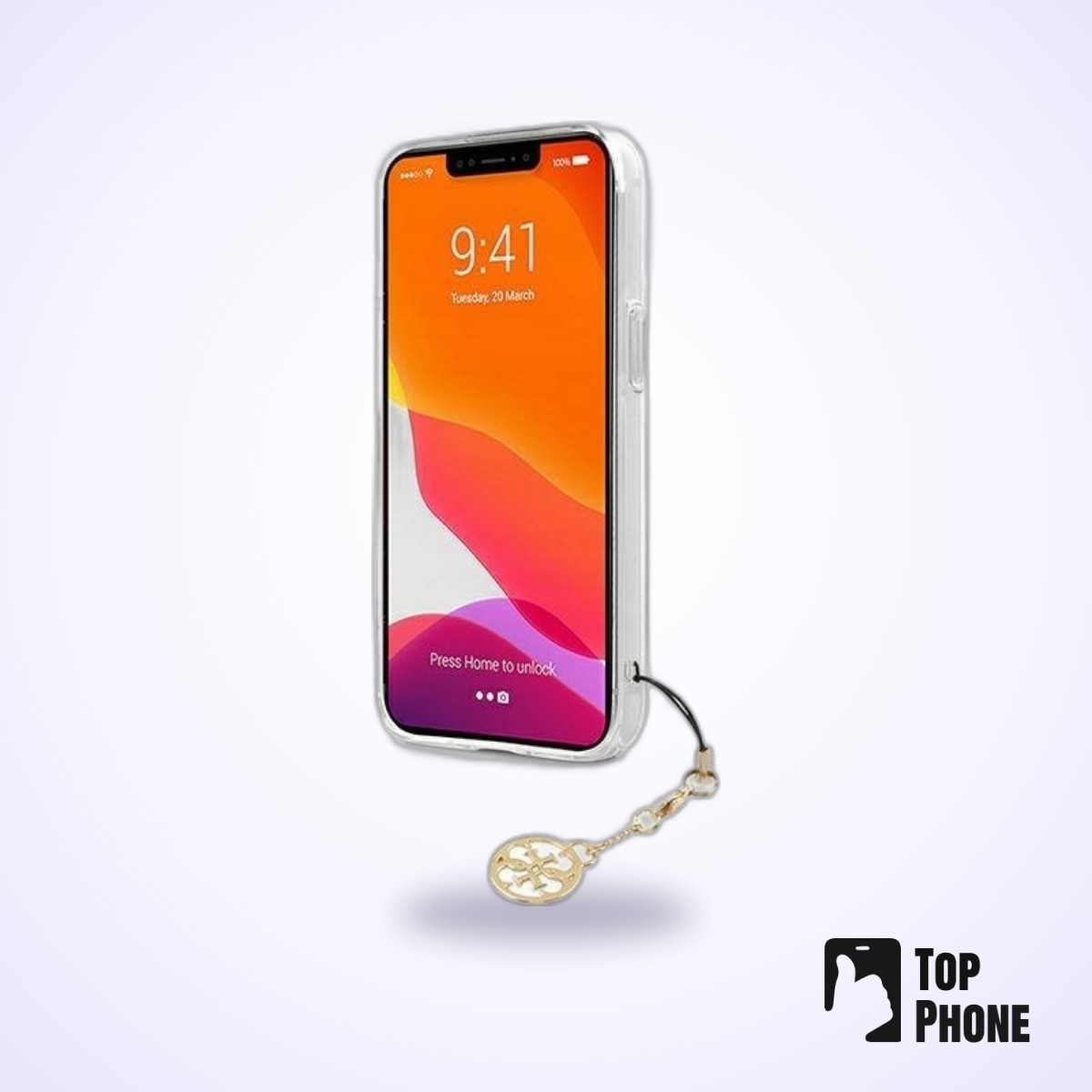 Guess 4G Stripe Charm Bruine Backcover voor iPhone 13 Pro - Afbeelding 5