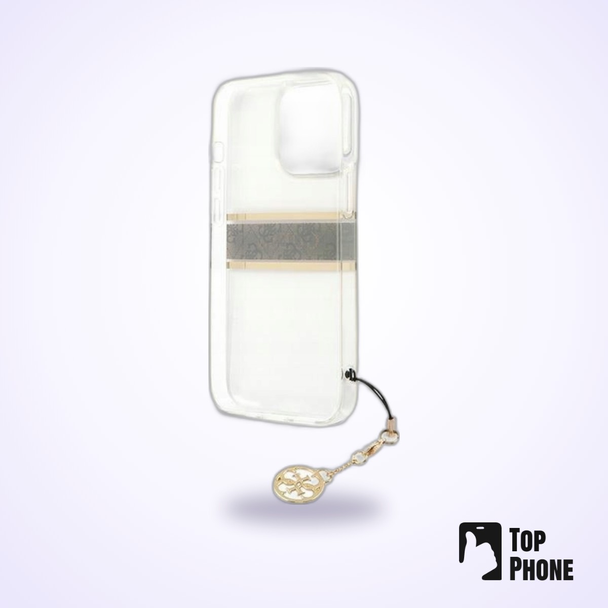 Guess 4G Stripe Charm Bruine Backcover voor iPhone 13 Pro - Afbeelding 6