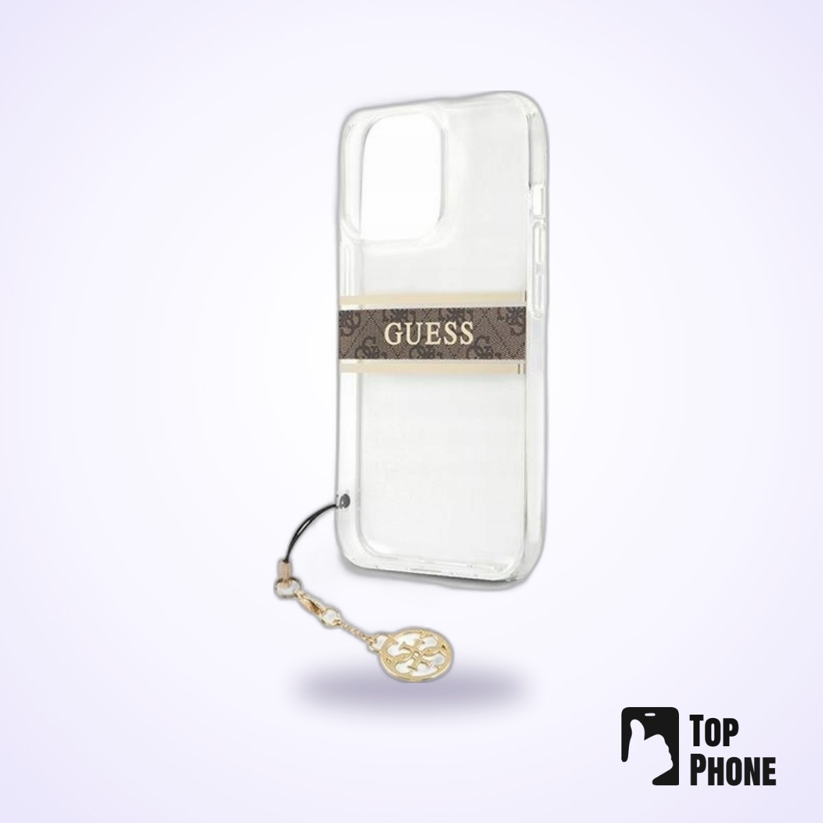 Guess 4G Stripe Charm Bruine Backcover voor iPhone 13 Pro - Afbeelding 7