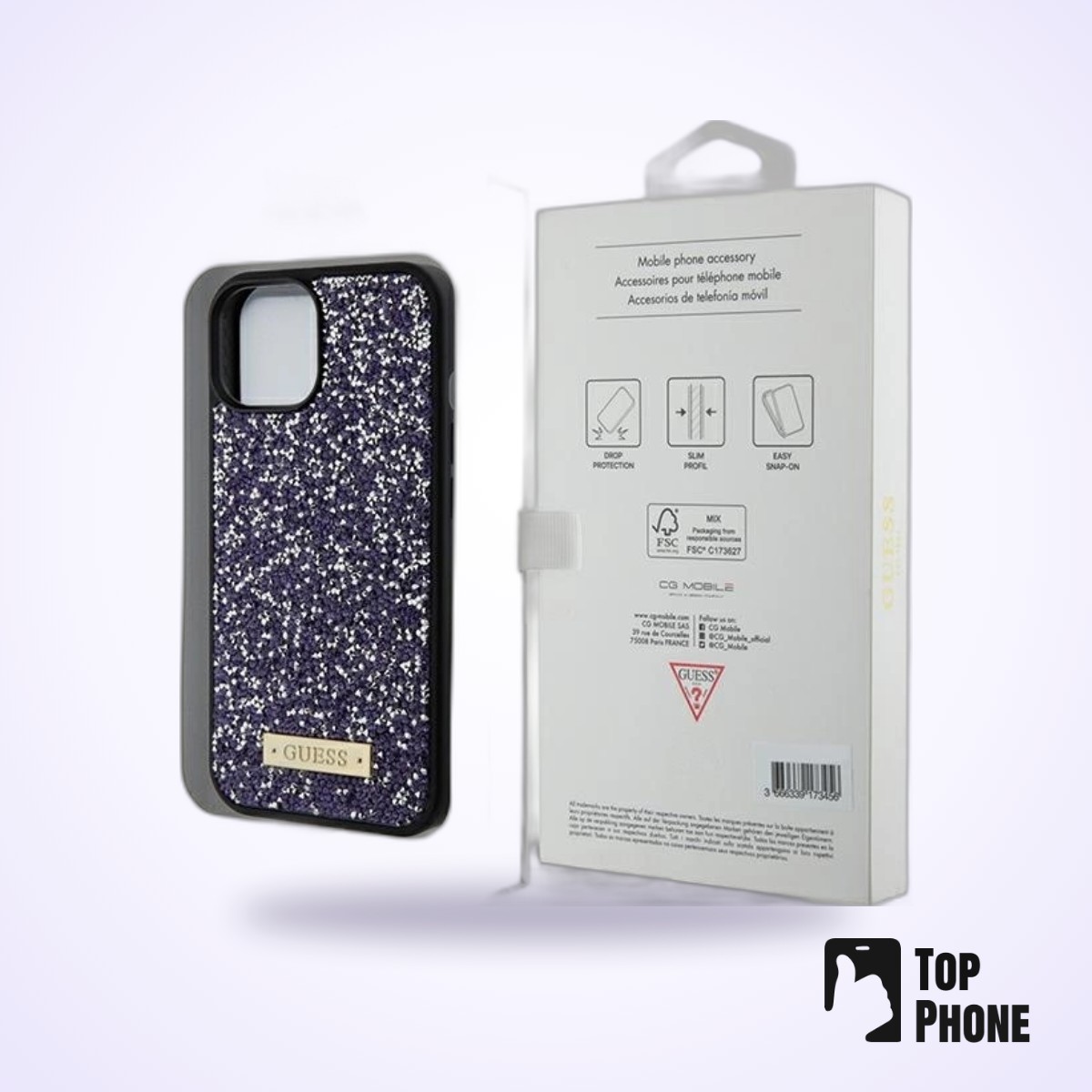 Guess Rhinestone Metal Logo Case voor iPhone 15/14/13 - Afbeelding 6