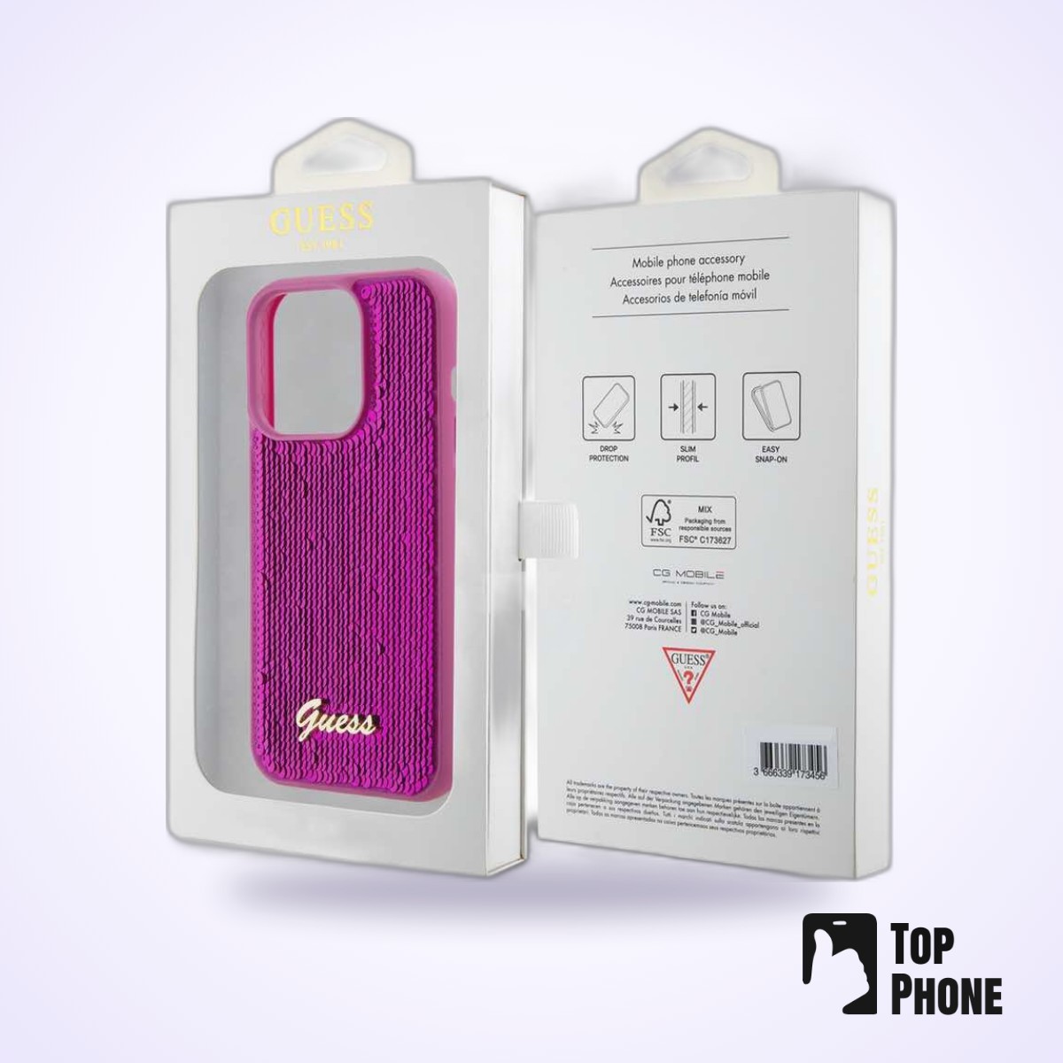 Guess iPhone 15/14/13 Back Cover - Magenta - Afbeelding 6